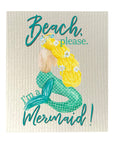 Beach Please, I'm A Mermaid Bio-degradable Cellulose Dishcloth Set of 2
