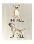 Inhale Exhale Yoga Dogs Bio-degradable Cellulose Dishcloth Set of 2
