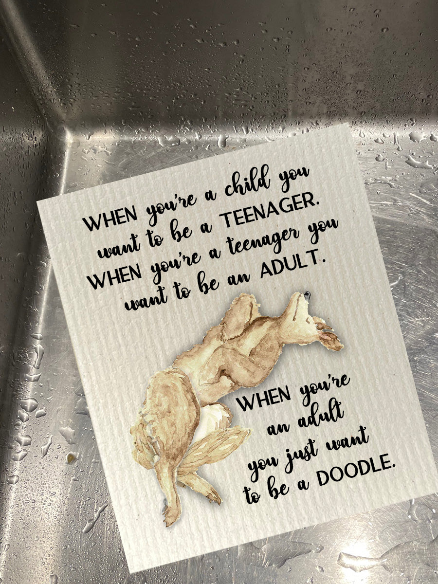 Just Be A Doodle Bio-degradable Cellulose Dishcloth Set of 2