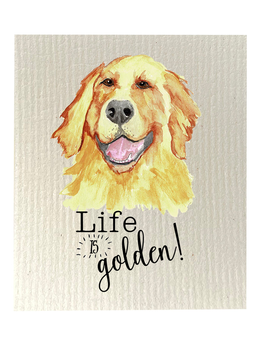 Life Is Golden Bio-degradable Cellulose Dishcloth Set of 2