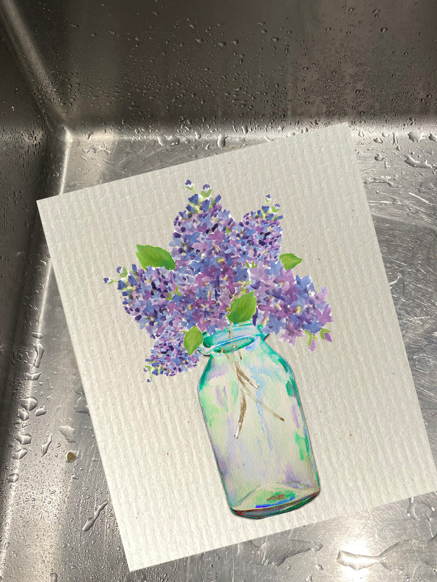 Lilacs In A Bottle Dishcloth Set