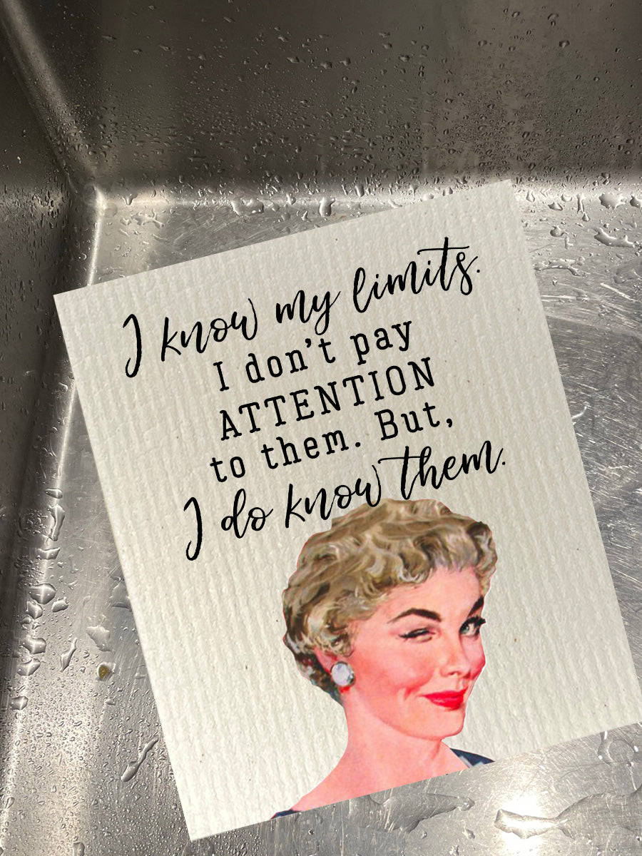 I Know My Limits Bio-degradable Cellulose Dishcloth Set of 2