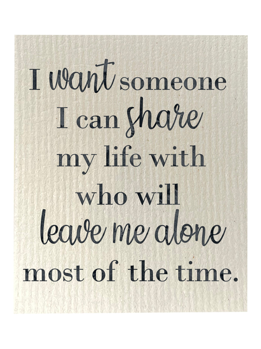 Share My Life, Leave Me Alone Bio-degradable Cellulose Dishcloth Set of 2