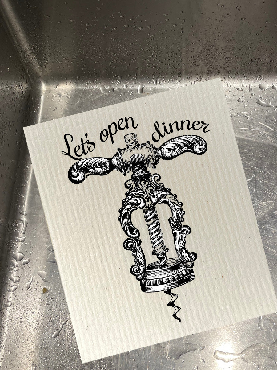 Let's Open Dinner Bio-degradable Cellulose Dishcloth Set of 2