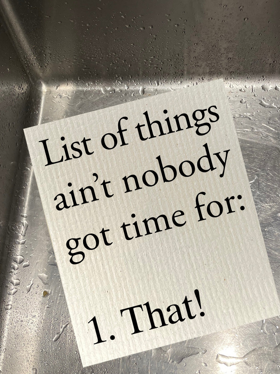 Ain't Nobody Got Time For Bio-degradable Cellulose Dishcloth Set of 2