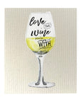 Love The Wine You're With Bio-degradable Cellulose Dishcloth Set of 2