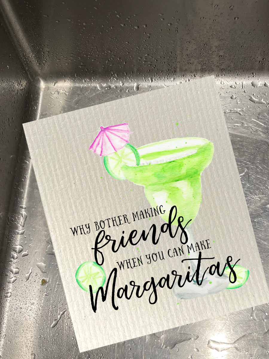 Margaritas Bio-degradable Cellulose Dishcloth Set of 2