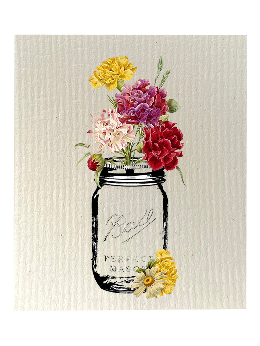 Floral Mason Jar Dishcloth Set