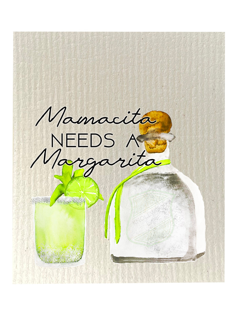 Mamacita Needs A Margarita Bio-degradable Cellulose Dishcloth Set of 2