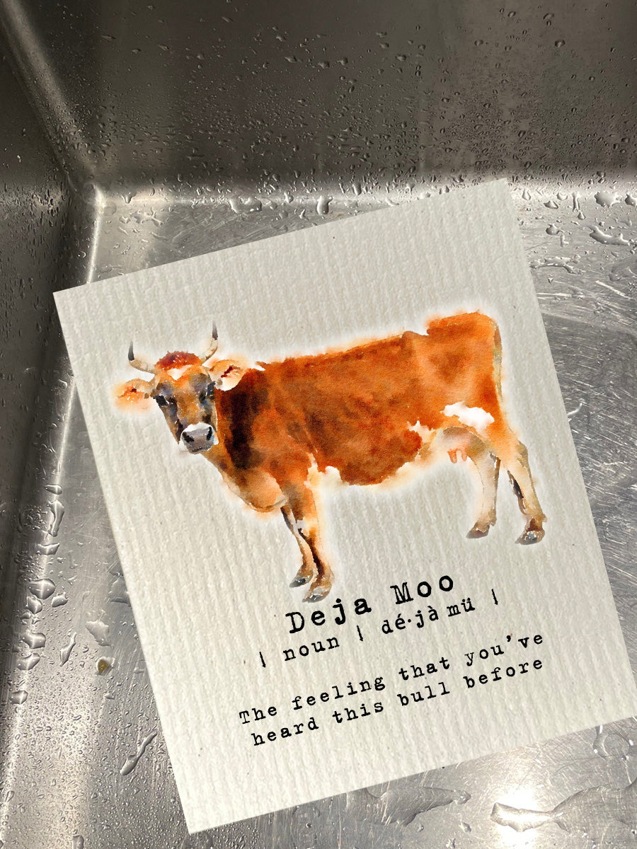 Deja Moo Dishcloth Set