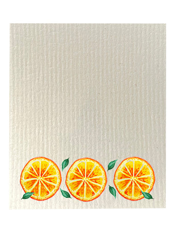 Orange Slices Bio-degradable Cellulose Dishcloth Set of 2