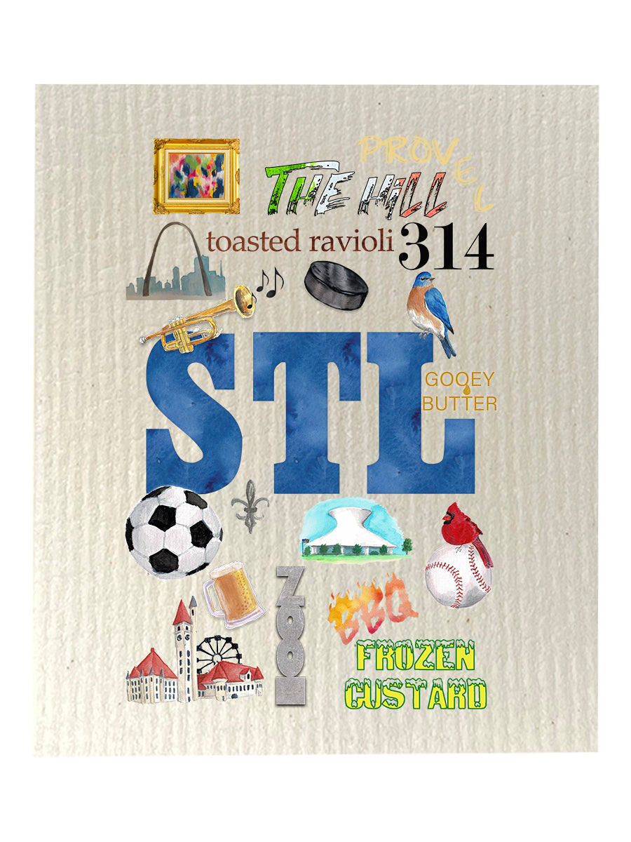 STL Collage Color Dishcloth Set