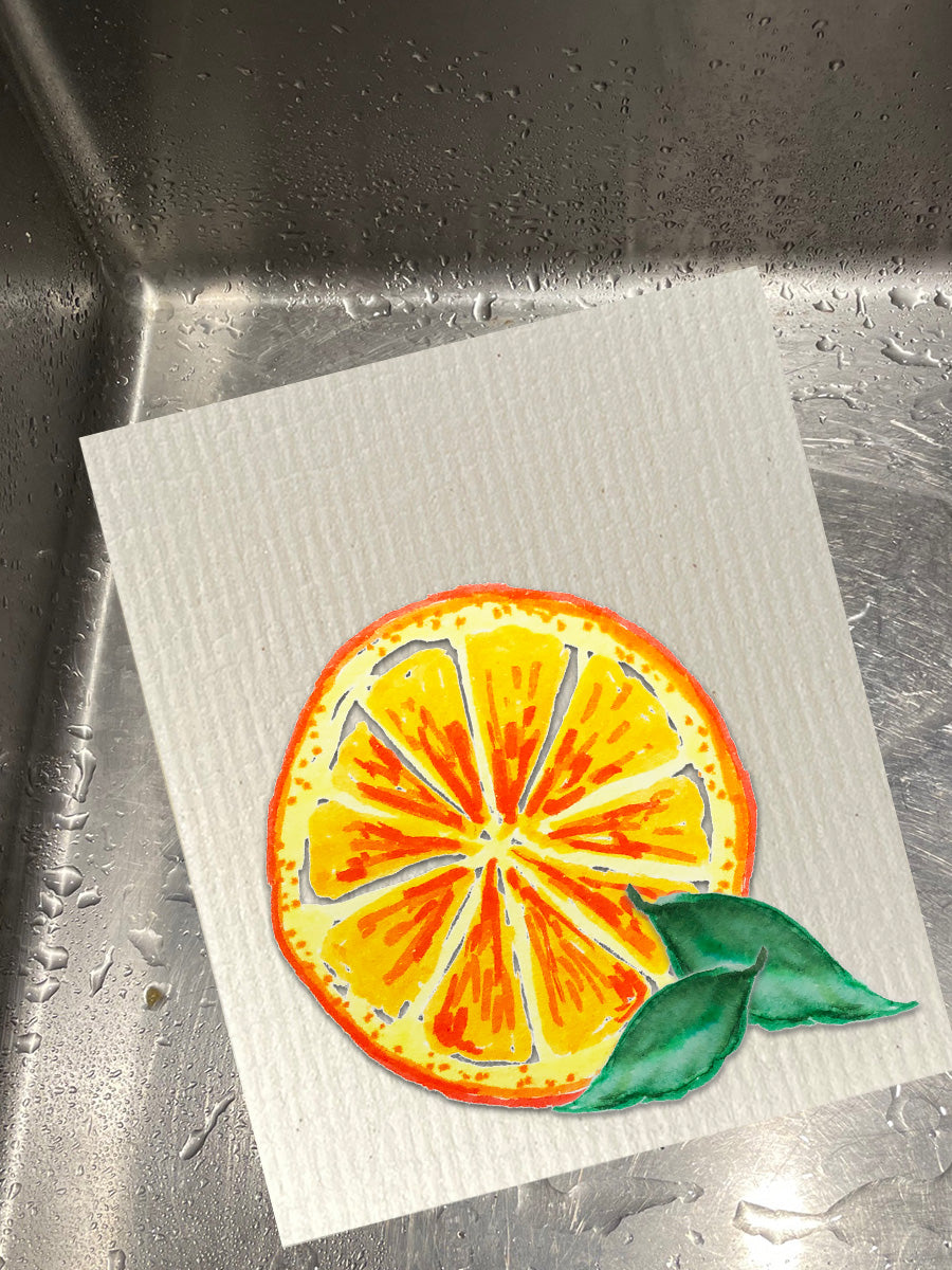 Orange Slice Dishcloth Set