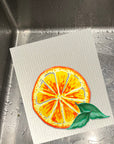Orange Slice Bio-degradable Cellulose Dishcloth Set of 2