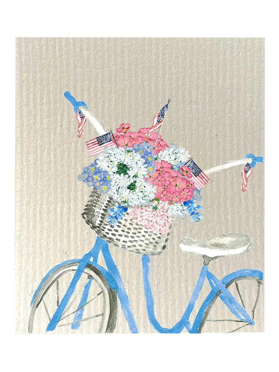 Blue Patriotic Basket Dishcloth Set