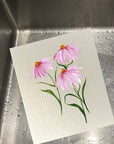 Pink Coneflowers -  Bio-degradable Cellulose Dishcloth Set of 2
