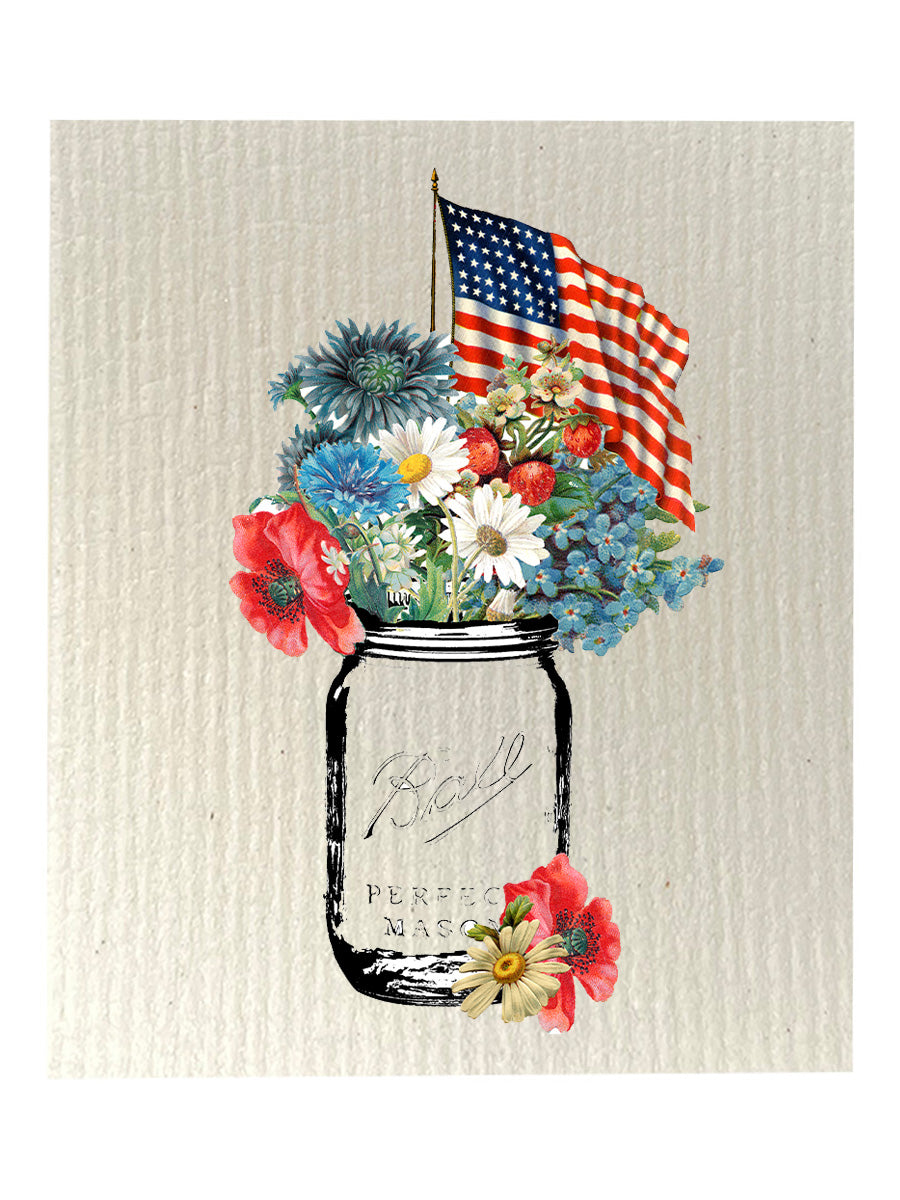 Patriotic Mason Jar Dishcloth Set