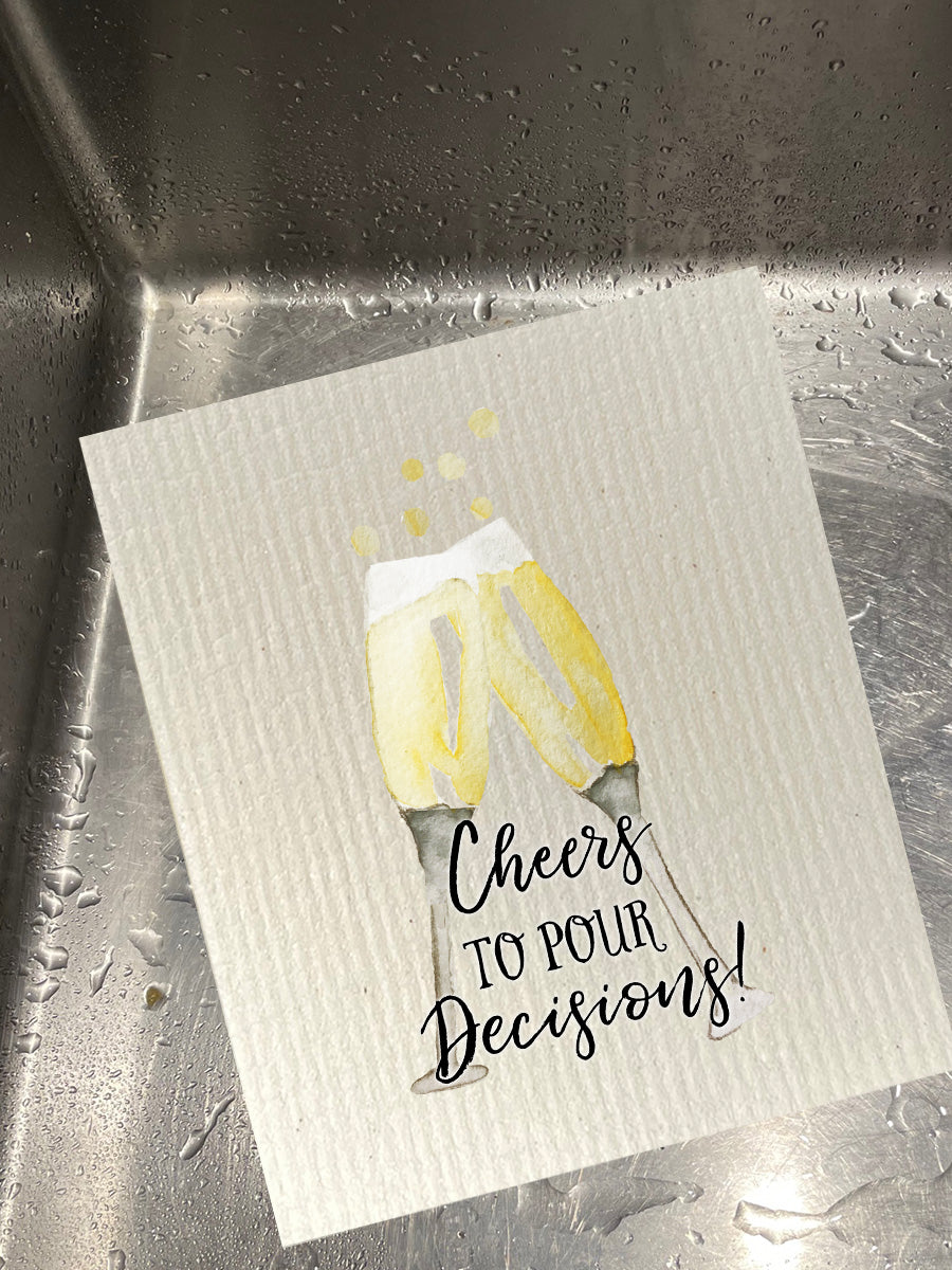 Cheers To Pour Decisions Dishcloth Set