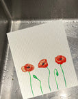 Poppies -  Bio-degradable Cellulose Dishcloth Set of 2