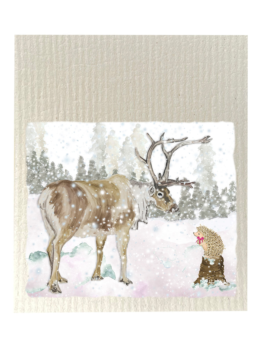 Reindeer And Hedgehog Dishcloth Set