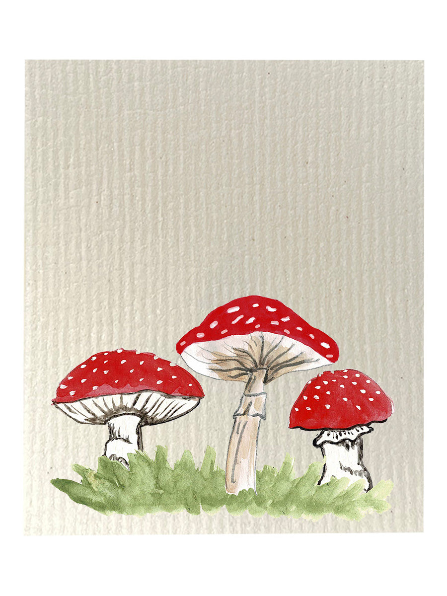 Red Mushroom Trio Dishcloth Set