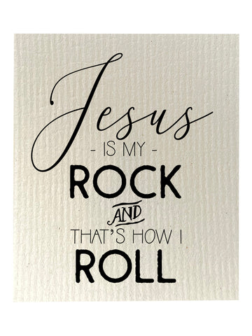 Jesus Is My Rock Bio-degradable Cellulose Dishcloth Set of 2