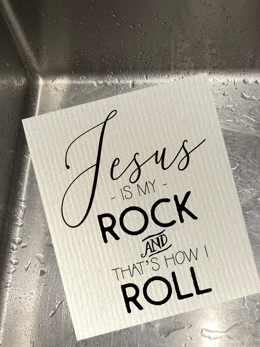 Jesus Is My Rock Bio-degradable Cellulose Dishcloth Set of 2