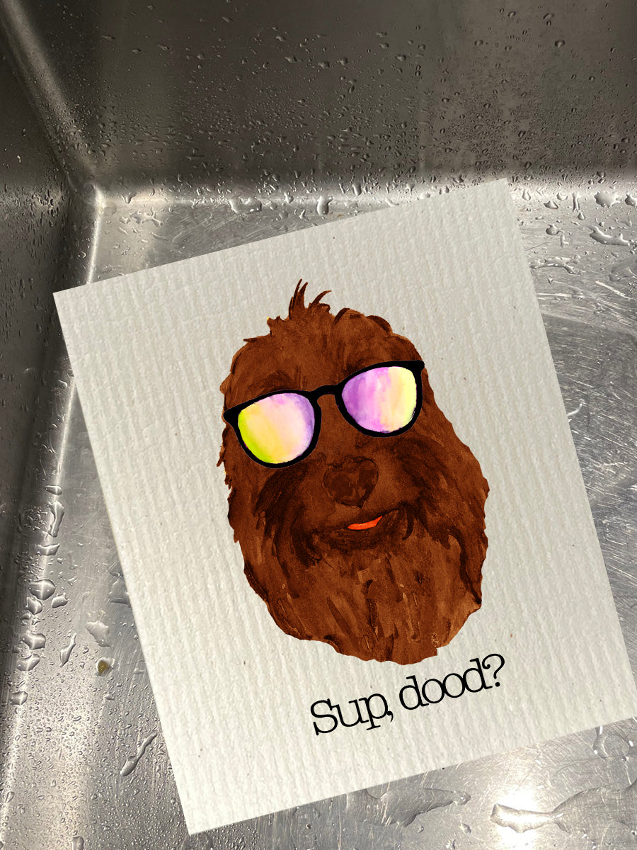 Sup Dood Chocolate Dishcloth Set