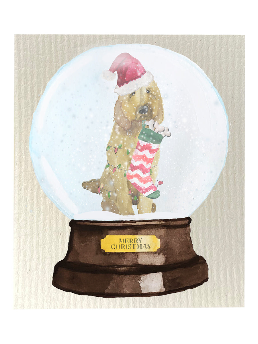 Snow Globe Dog Dishcloth Set