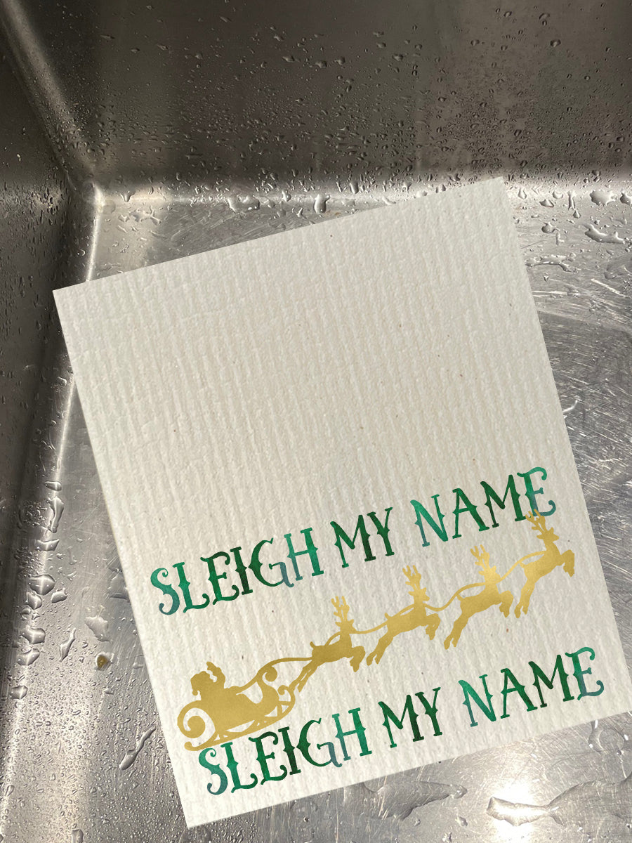 Sleigh My Name Dishcloth Set