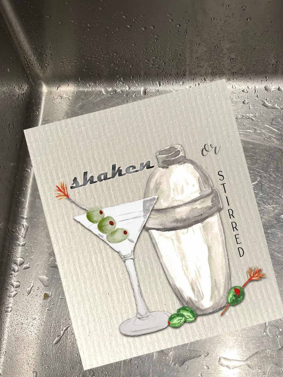Shaken Or Stirred Dishcloth Set