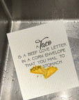 Taco Love Letter Bio-degradable Cellulose Dishcloth Set of 2