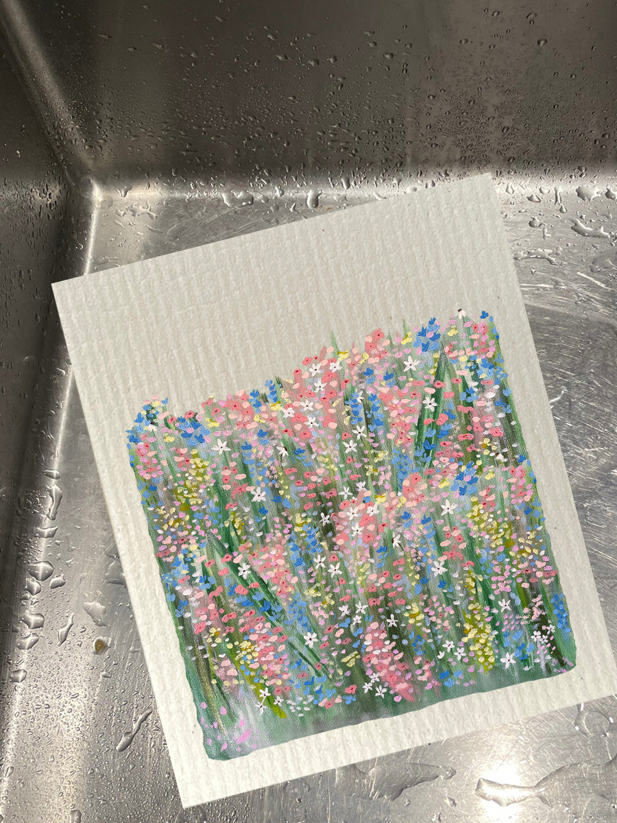 Wildflowers In Meadow Dishcloth Set