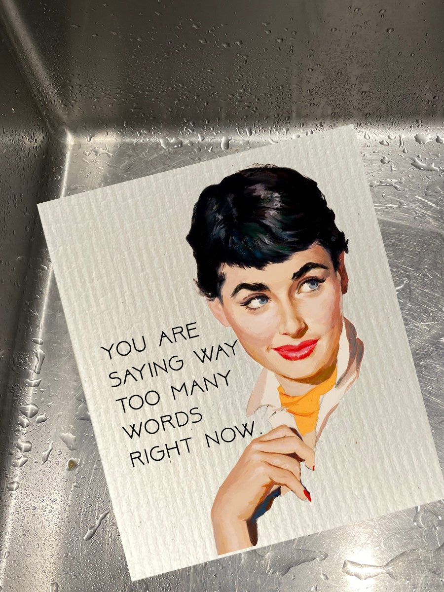 Too Many Words Dishcloth Set