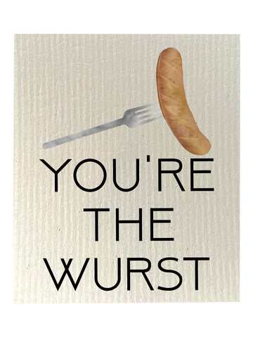 You're The Wurst Bio-degradable Cellulose Dishcloth Set of 2