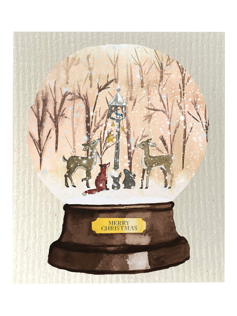 Snow Globe Animals Dishcloth Set