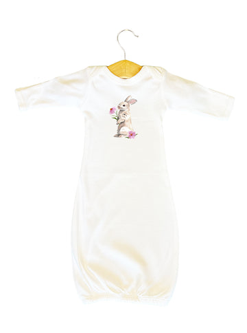 Bunny with pink coneflowers Sleep Gown
