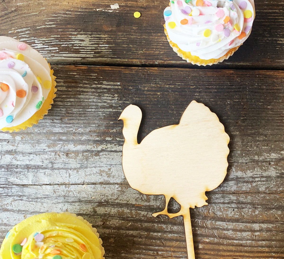 Turkey Wood Cake Topper