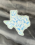 Texas State with Bluebonnets Vinyl Sticker