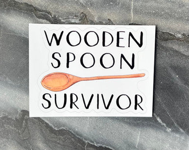 Wooden Spoon Survivor Vinyl Sticker