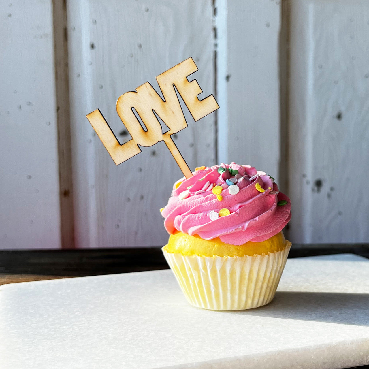 Love Wood Cake Topper