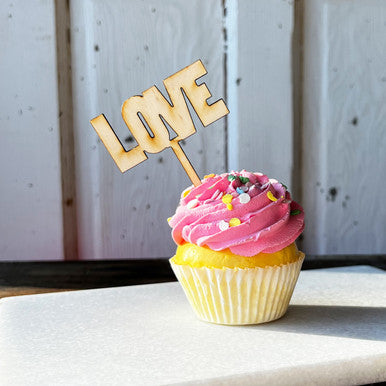 Love Wood Cake Topper