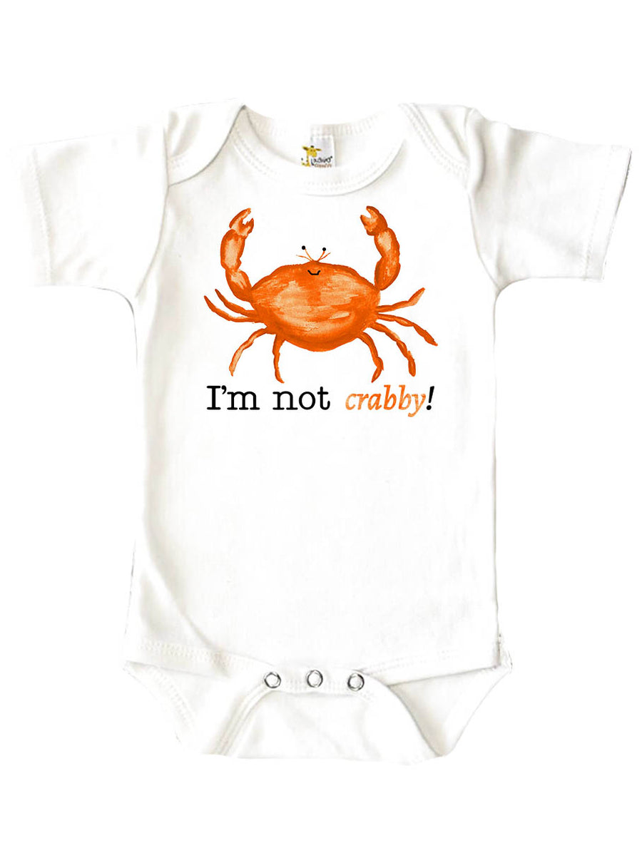 Too Cute To Be Crabby Baby Onesie