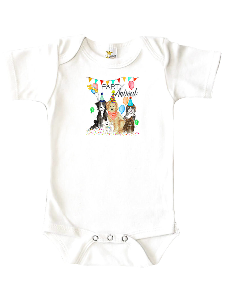 Dogs Party Animal Baby Onesie