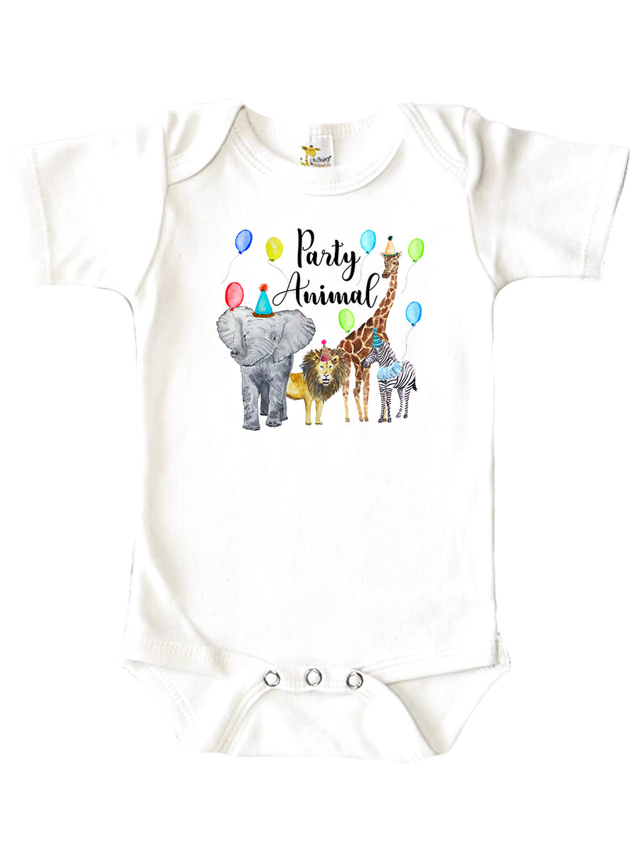 Party Animal Colorful Baby Onesie