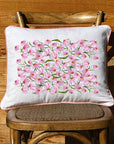 Pink coneflowers all over White Rectangular Pillow with Piping