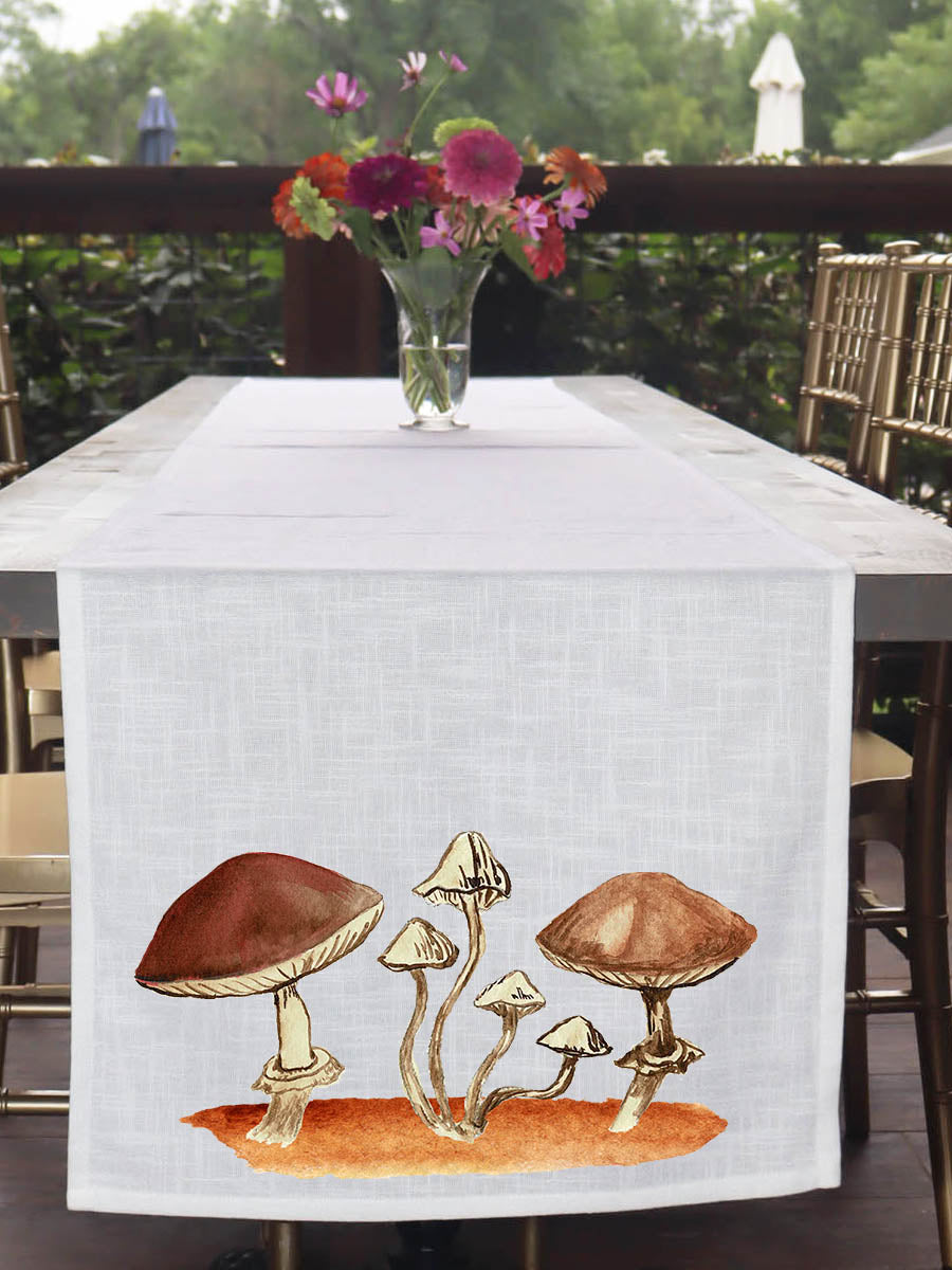 Brown Mushroom Trio Table Runner
