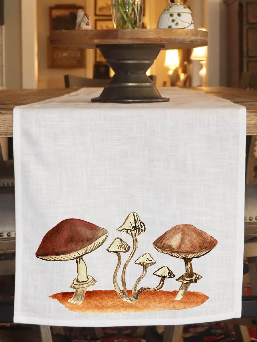 Brown Mushroom Trio Table Runner