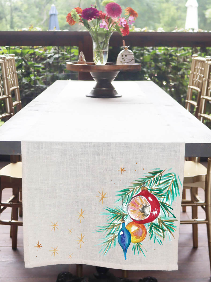 Original Art Vintage Ornaments Table Runner