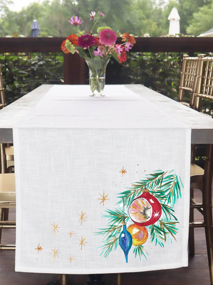 Original Art Vintage Ornaments Table Runner